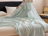 Blue Diamond Pattern Bamboo Fiber Summer Cooling Blanket 150200cm for Bed Sofa Air Conditioned Room V888-ELOSUNG54964-3