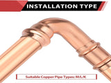 (Pack of 10) 3/4" x 3/4" Copper Press Fit 90 Degree Street Elbow Fittings For Copper Tube Connection V1258-DP02-C-2383