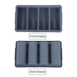 Plastic Utensil Organizer Grey 4 Grid Drawer Tray for Flatware Storage V1369-AZ3-W-14515
