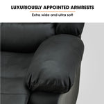 FORTIA Luxury Recliner Lounge Chair, Single Faux Leather Armchair, for Home Theatre Cinema, Elderly, V219-HECRCRFOA4MB