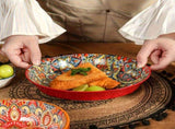 Ceramic Dinner Plates 4-Piece Set Unique Design High-Quality Ceramic Versatile - Multi - Size Pack V1106-DSZ-XXX-NNN-MLT-PACKOF4PIECES