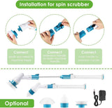 Electric Spin Scrubber, Multi-Purpose Power Surface Cleaner, Home Floor Bathroom Cleaning Brush with V1369-AZ3-W-01137