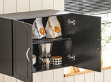Wall Storage Cabinet Double Doors, Black V178-65683