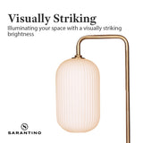 Sarantino Metal Floor Lamp With Opal Glass Shade LMP-MLM-9052