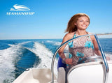 Seamanship 2X Folding Boat Seats with 2X Adjustable Pedestals 5575cm Marine Swivel Low Back 13cm BS-86202-WB-40-5575X2