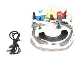 Xmas Music Box Resin Rotating Light Up Train Musical Box Tabletop Ornament for Holiday Home Decor V1294-YM0901-240626FB08-2