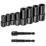8Pcs Tap Socket Set 1/4 Inch and 3/8 Inch Drive Tap Holder Socket Kit with Socket Holder for Tight V1370-AZ4-10552