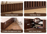Artiss 180cm TV Unit Entertainment Cabinet Fluted Style Anti-tip Kit Walnut FUR-S-TV180-WD-AB