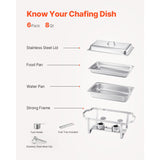 8 Qt 6 Pack Rectangle Chafing Dish Buffet Set Fullsize Pan Stainless Steel V952-ZFXBXGSTGK6JYRMTSV0
