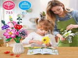 Flowers Bouquet Building Set,715Pcs Creative DIY Flower Botanical Collection Building Toys,Home V1369-AZ3-W-22291