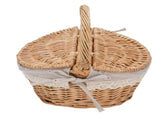 Wicker Picnic Basket with Double Lids Handle Removable Liner Hand Woven Picnic Basket for Outdoor V1294-YM0901-3111250045811