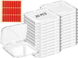 30PCS Press On Nail Cases, Clear Plastic Nail Display Boxes with 90 Adhesive Tabs, Square Organizer V1192-AZ-W-18465