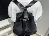 Leather Backpack Mesh Backpack Hybrid Backpack Travel Backpack Stylish Backpack - Black - Size M V1347-DSZ-001-001-BLK-M