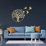 Metal Tree of Life Wall Art 7 Flying Birds Wall Sculpture V63-842511