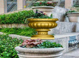 Plastic Flower Pot Mold for DIY Concrete Planter Making Reusable Beige Mold V1369-AZ3-W-18180