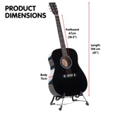 Karrera 41in Acoustic Wooden Guitar with Bag - Black WAC41-NC-BK