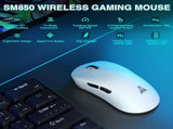 SOLAKAKA SM850 Ergonomic Tri-Mode Wireless RGB Gaming Mousewhite V1300-SM850-WHITE