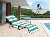 Microfiber Beach Chair Cover Durable Solid Color Stripe Lightweight Folding Chair Cover for Summer V1192-AZ-W-25410