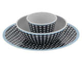 Household Tableware Fruit Salad Plate Bowl Cup Set Dark Blue Grid Pattern for Home Restaurant V1294-YM0901-3118210178011