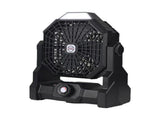 Black Portable Outdoor Camping Fan with LED Light - Rechargeable USB Tent Fan for Australia V888-ELOSUNG40354