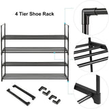 4-Tier Stainless Steel Shoe Rack Storage Organizer to Hold up to 20 Pairs of Shoes V178-84995