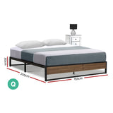 Artiss Bed Frame Metal Bed Frame Bed Base OSLO - Queen MBED-C-OSLO-Q-BK
