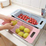 Collapsible Over The Sink Colander Dish Fruit Vegetable Strainer Drainer Basket for Kitchen Set of 3 V1369-AZ3-W-05475