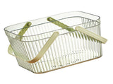Bath Organizer Basket Stylish Clear Stripe Large Capacity Shower Storage Organizer with Handle for V1294-YM0703-3117230123812