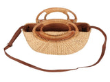 Women Rattan Bag Retro Fashion Small Semicircle Handwoven Straw Shoulder Bag Clutch Bag for Beach V1294-YM0710-3117230325111