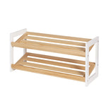 Artiss Shoe Rack 2 Tier 6 Pairs White Kara FUR-S-SR02-WDWH