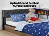 Artiss Bed Frame King Single Size with 2 Drawers and Charging Station Metal Corner Bed Base MBED-C-LSHA-KS-ABC