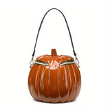 Halloween Upgraded Fun Pumpkin Bag, Dual-Strap Design, PU Material, Medium-Large Capacity, Party V1232-NGB-004