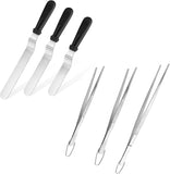 Icing Spatula, Stainless Steel Angled Cake Decorating Frosting Spatula Set of 3 , and V1258-DP02-C-372