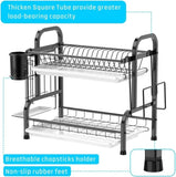 Stainless Steel 2-Tier Dish Drying Rack with Utensil Holder, Cutting Board Holder and Dish Drainer V178-84442