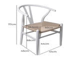 Levede 2x Dining Chairs Wooden Hans White CH1041-2-WH