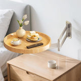 Wall-Mounted Foldable Round Table Telescopic Adjustable Bedside Desk with Aluminum Alloy Support, V1107-CS-CTZWJY