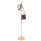 Assembled Wooden Coat Hat Stand Tree Jacket Cloth Vertical Hanger Rack 8 Hooks V1294-YM0901-JY16471-03
