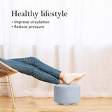 Fabric Ottoman Round Wooden Leg Foot Stool - LIGHT BLUE V274-FT-GQST01-LBU