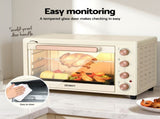 Devanti 60L Convection Oven Electric Fryer Ovens 2000W Cream ECO-B-NHP-60L-CR