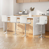 Artiss 4x Bar Stools Leather Gas Lift w/Armrest White BA-K-1055A-WHX4