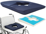 Gel Wheelchair Seat Cushion with Memory Foam, Cooling Support Cushion for Sitting or Lying, Coccyx V1192-AZ-W-18364
