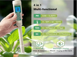 YY-1040 4-in-1 Hydroponic Water Quality Tester for Hydroponics, Aquariums, and Pools IP67 Waterproof V1192-AZ-W-28592