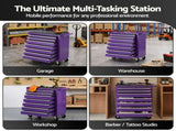 Giantz 7-Drawer Tool Chest Trolley Cabinet Toolbox Heavy Duty Garage Storage Organiser Purple TB-7DR-RL-PUR