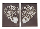 Laser cut Heart 2 Piece Tree of Life Wall Art 94x90cm V637-71297HRT