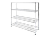 Modular Wire Storage 150x35cm Steel Shelving Chrome With Fixed Legs For Garage Warehouse Or Kitchen V63-841371