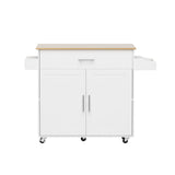 Artiss Kitchen Island Trolley Rolling Serving Cart Storage Drawer Cabinet 90cm White FUR-S-KI-FLD90-WH-AB