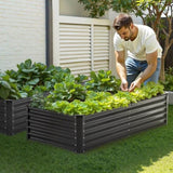 Metal Raised Garden Bed, 6 x 3 x 1.5 ft Outdoor Galvanized Box, with Open Bottom, Large V952-JSFXZZCZFXSHLZRC4V0