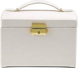Three-Layer Jewelry Organizer Box with PU Handle, Lockable Display Case for Earrings, Necklaces, V1259-DP01-A-2824