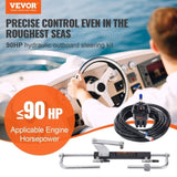 Hydraulic Steering Kit 90HP Hydraulic Outboard Steering Kit with Helm Pump Cylinder Marine Steering V952-XWYYFXB90HP000001V0
