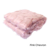 Riley Modern Pattern Faux Fur Throw Rug 127 x 152 cm Pink Chevron V442-ATX-THROW-23RILEYCHEVRON-PINK-RE